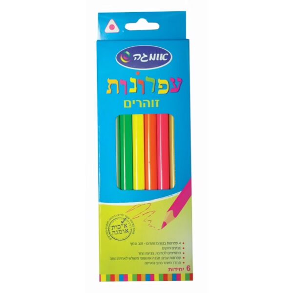 עפרונות זוהרים משולשים עבים 6
