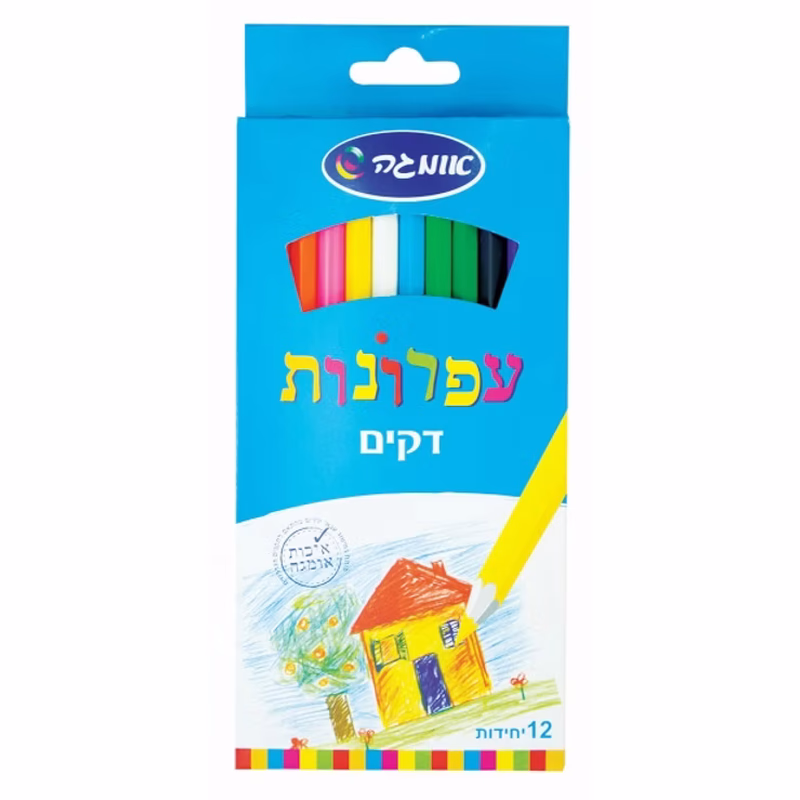 עפרונות צבעוניים דקים 12