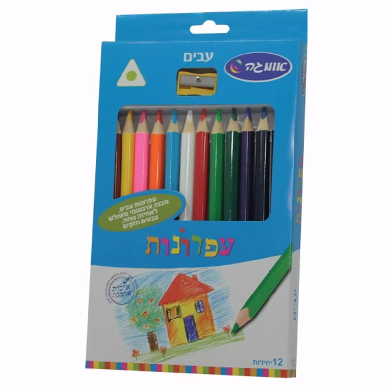 עפרונות צבעוניים משולשים עבים
