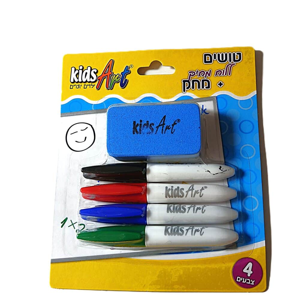 סט 4 טושים מחיקים מיני + מחק